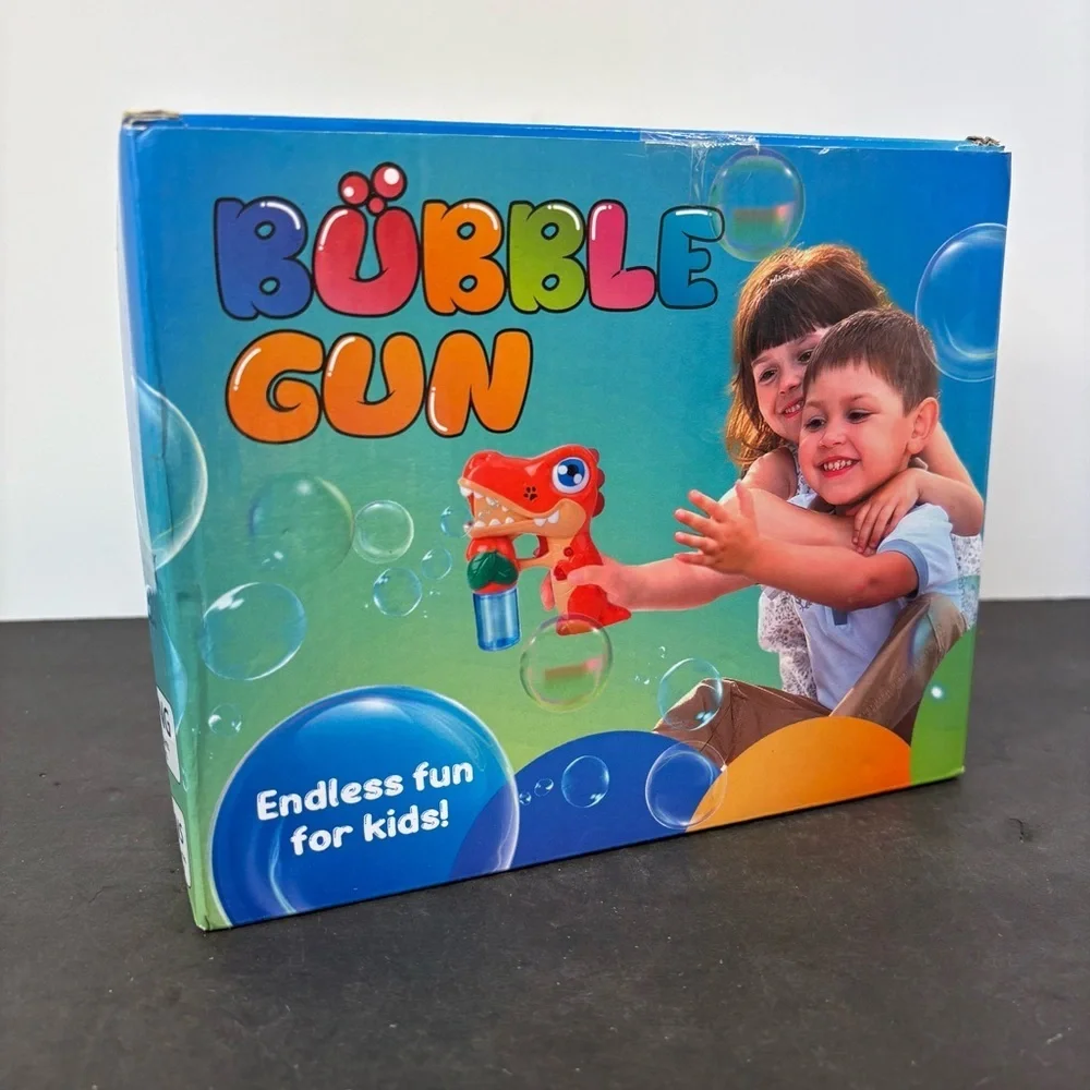 Dinosaur Bubble Gun Fun For Kids 3+ Battery Power Endless Fun Outdoor
